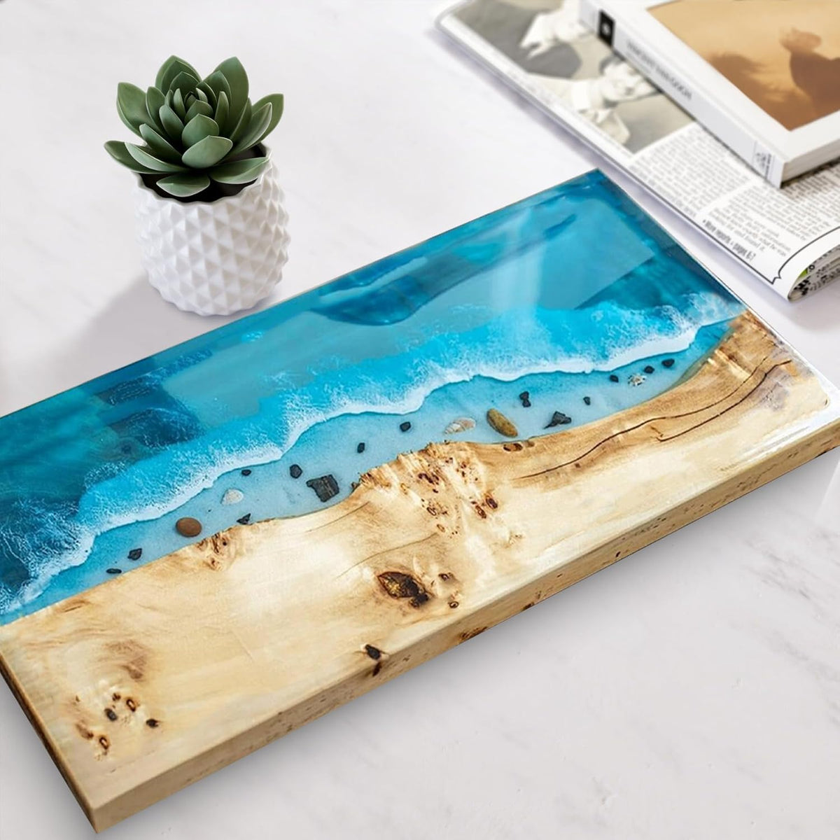Extra Large Epoxy Resin Mold 22.63x11.81x1.38in, Reusable Resin Molds for River Table, Coffee Table, Trays, Cutting Boards, DIY Resin Art
