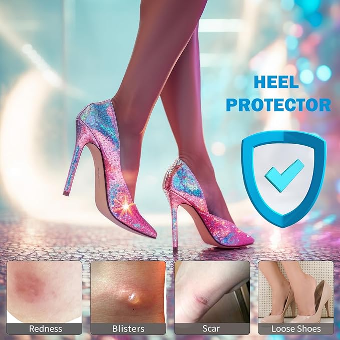 6 Pairs Comfowner Heel Cushion Pads, Comfort Shoe Grips Snugs for Big Shoes Loose Blisters and Pain, Protectors Liners Men Women