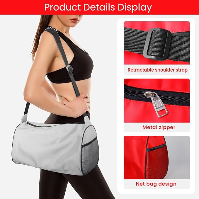 C&F BOGMOST Small Gym Bag for Women & Men,Small Lightweight Duffel Bag Carry On Bags Mini Duffel Travel Bag Waterproof Sports Bags for Workout/Sport/Travel, Red