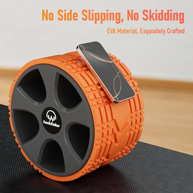Back Roller, Back Wheel Targeted Back Pain Relief, Yoga Wheel Muscle Massage, Foam Roller for Trigger Point Therapy Physical, Stretching & Exercise, 880lbs Capacity, 10 Inch (Orange+Grey)
