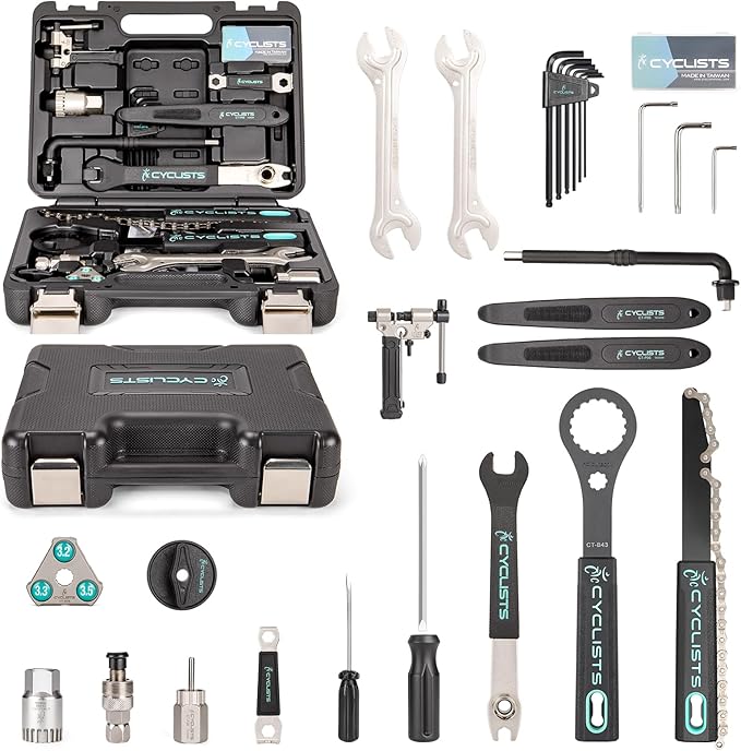 Bike Tool Kit with Storage Case - 22 PCS Bicycle Repair Tool Set Portable Tools Box - Bike Maintenance Tools for Road Bikes and Mountain Bikes