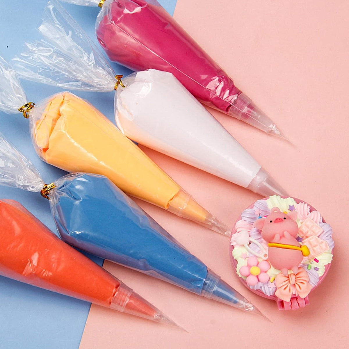 24 Inch Large Piping Bags,100 Pack Icing Bags Disposable Pastry Bag,Thick Non-Slip & Anti-Burst Icing Piping Pastry Bag For Frosting Decorating Dessert Cake Cupcake Cookie