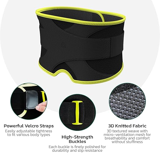 Back Brace for Lower Back Pain Relief, 8X Powerful Support System,Lumbar Support Belt for Men & Women Ergonomic 3D knitted Design with Adjustable Strap for Fitness Running Home Pilates Green S