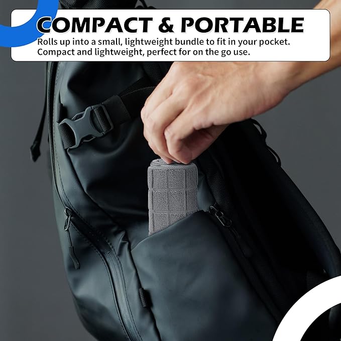 HOMERHYME Microfiber Gym Towels, 3 Pack Sweat Towels, 16 x 27 Inch Quick Dry Hand Towels, Absorbent Yoga Towels for Home Gym Bag, Beach Travel Sport Towel, Workout Equipment for Men & Women