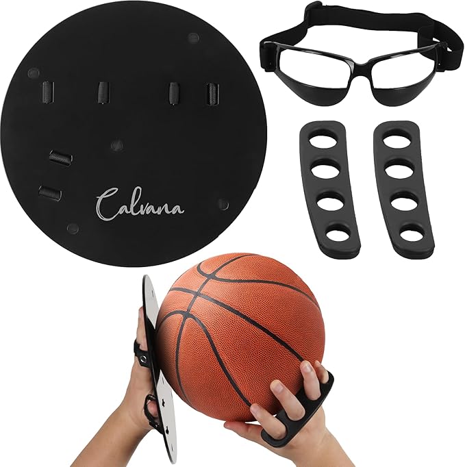 Basketball Shooting Off Hand Trainer Kit for Both Handed Shooters - Includes Dribbling Goggles - Enhances Shooting Accuracy and Ball Handling