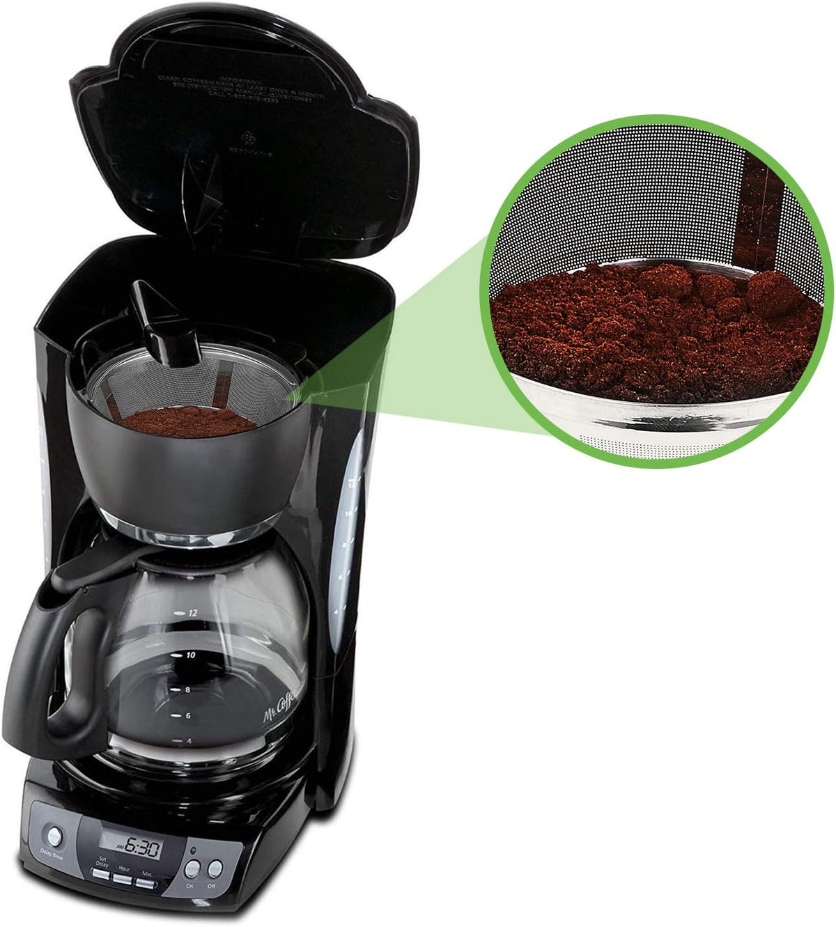 Stainless Steel Reusable Coffee Filters Basket 8 12 Cup Sturdy Permanent Coffee Filter fit for Mr. Coffee Black,Decker Coffee Makers 8 12 cups
