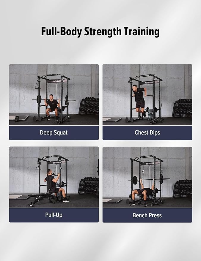 MAJOR FITNESS Drone1 Power Cage - Multi-Function Power Rack for Home Gym, Squat Rack, Cable Crossover System, for Strength Training, Heavy-Duty Steel Construction