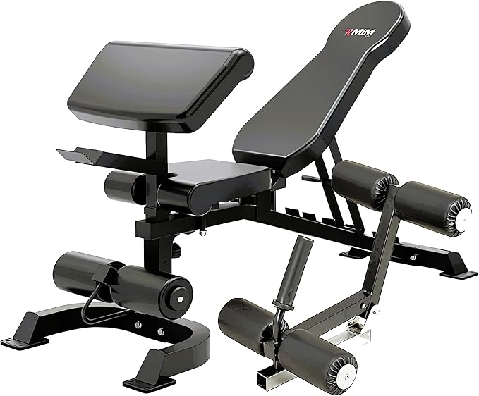 MiM USA Hercules EX, Commercial All in One Gym Machine w/400 lb Weight Stack, Adj Bench, Jammer Arms, Leg Press, Leg Extension, Arm Curl, LAT Seat & Complete Attachment