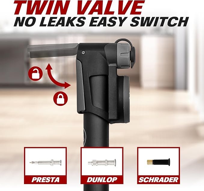 BV Mini Bike Pump Portable Frame Pump, Shock Pump for Bike Shock, Air Ball Pump Inflator with Ball Pump Needles, Mini Pump Fits Presta & Schrader- Smart Valve