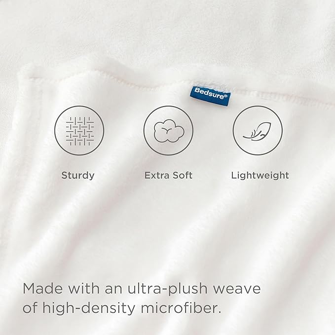 Bedsure Fleece Blankets Queen Size White - Bed Blanket Soft Lightweight Plush Fuzzy Cozy Luxury Microfiber, 90x90 inches