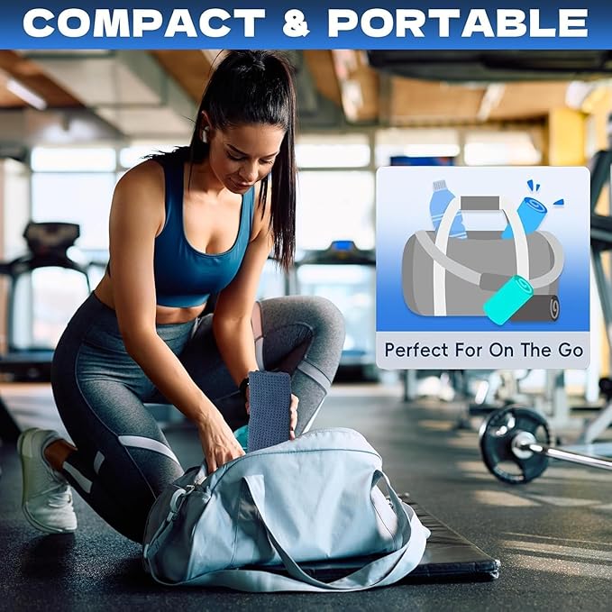 Microfiber Gym Towels for Working Out, Quickly Dry Yoga Towels for Men & Women Tennis, 16 Inch x 27 Inch, 6 Pack, Grey