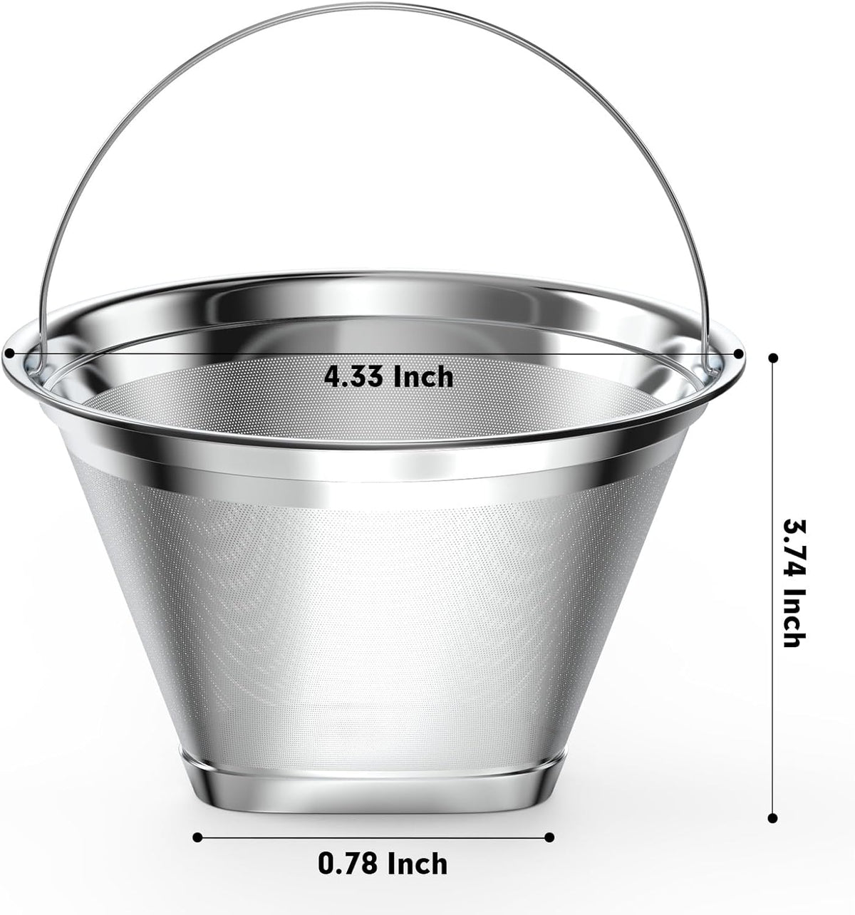 Stainless Steel Reusable Coffee Filter Compatible with Ninja Coffee Maker, 4 Cone Coffee Filters Coffee Basket, Permanent Coffee filters fit for Ninja CFP201 CFP300