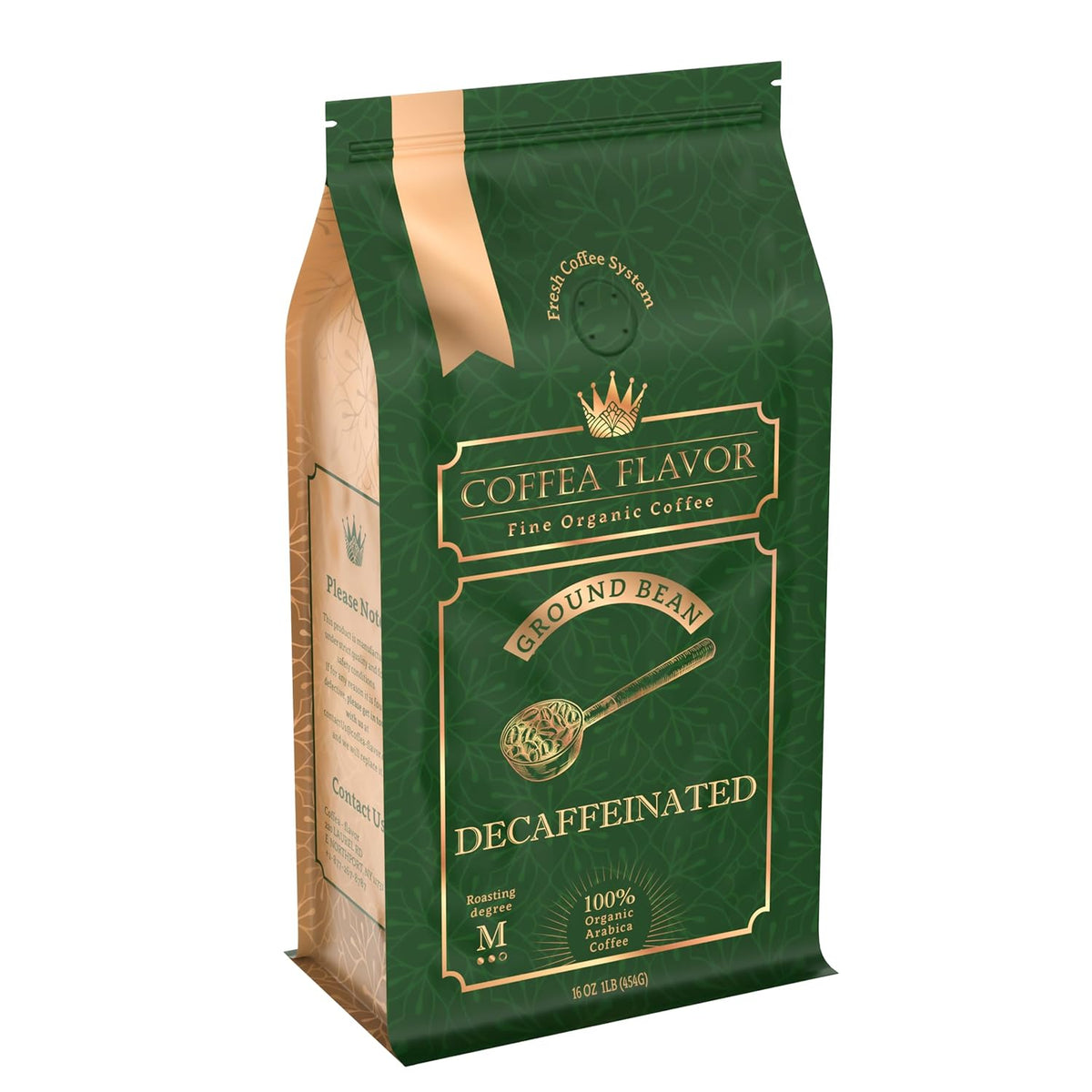 Coffea Flavor Fine Organic Coffee - Classic decaf Ground Coffee Medium Roast | 100% Arabica Coffee| Perfect for Espresso | USDA Certified Organic | Fair Trade | Grown and Roast in the Caribbean |16 Oz