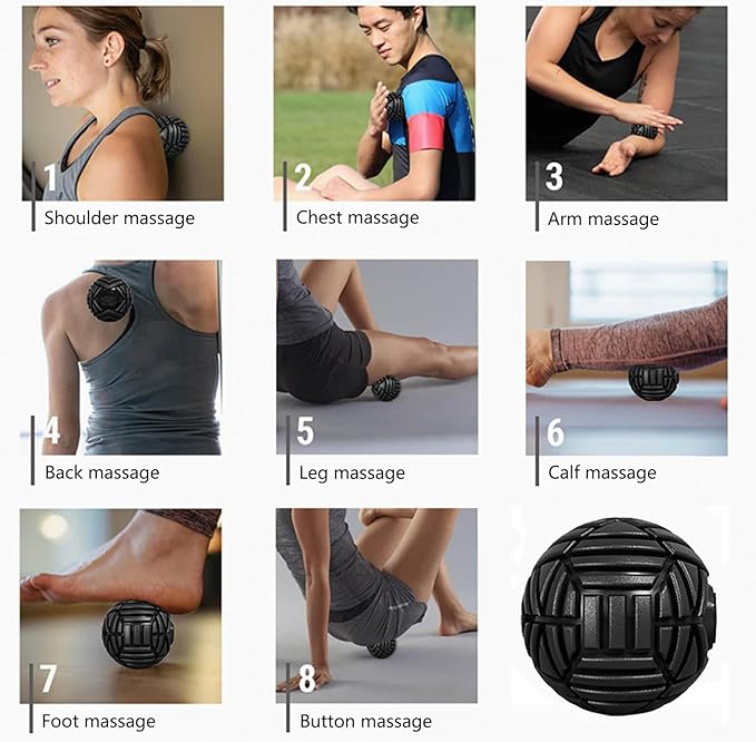 TETOP Fitness Muscle Massage Ball, 3.15in, Therapy Ball for Trigger Point Massage, Trigger Point Ball for Myofascial Release, Mobility Ball for Exercise & Recovery (Blue)