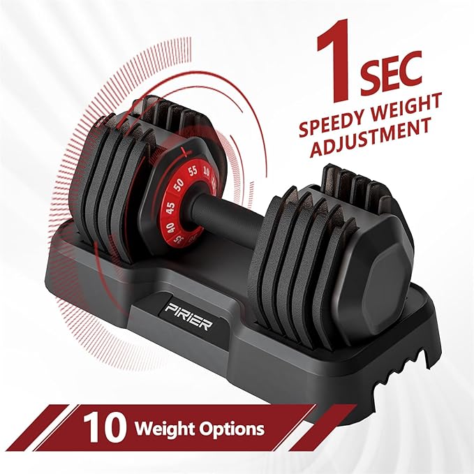 Adjustable Dumbbell Set 55LB Dumbbells Weight, 10-in-1 Weight Dumbbell with Anti-Slip Metal Handle and Bicep Supports for Comprehensive Full Body Strength Training