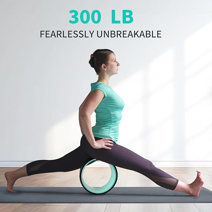 Back Roller Wheel 4 Pack - Yoga Wheel for Back Pain & Stretching,Back Roller for Deep Tissue Massage, Back Wheel for Physical Therapy & Exercise