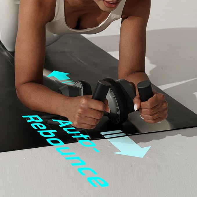 BERTER Fitness Ab Roller Wheel with Elbow Support Abdominal Trainer Roller Workout Equipment for Home and Gym Exercise Roller for Men and Women