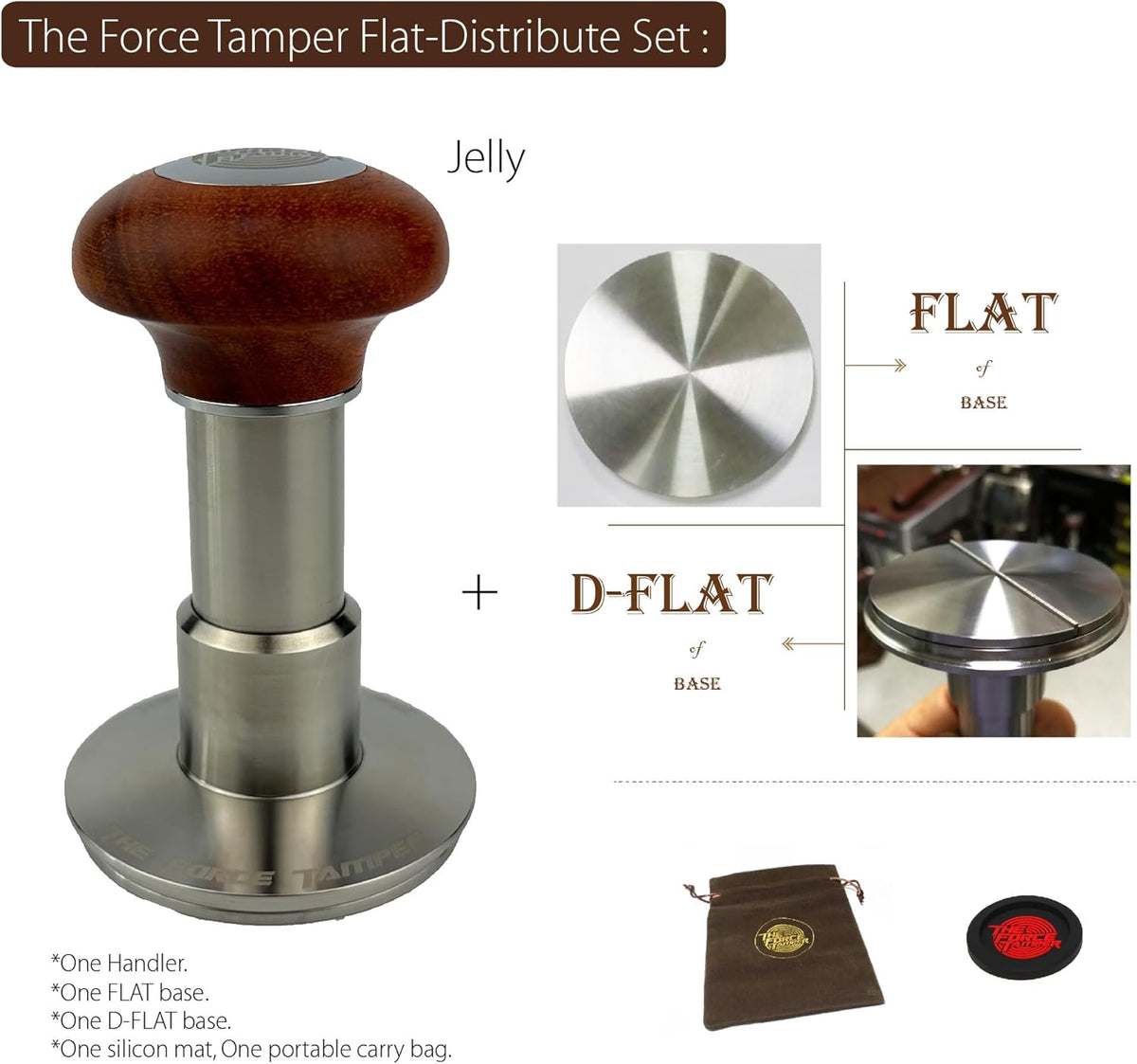 The Force Tamper Automatic Impact Coffee Tamper Standard Set (Jelly,54.00mm)