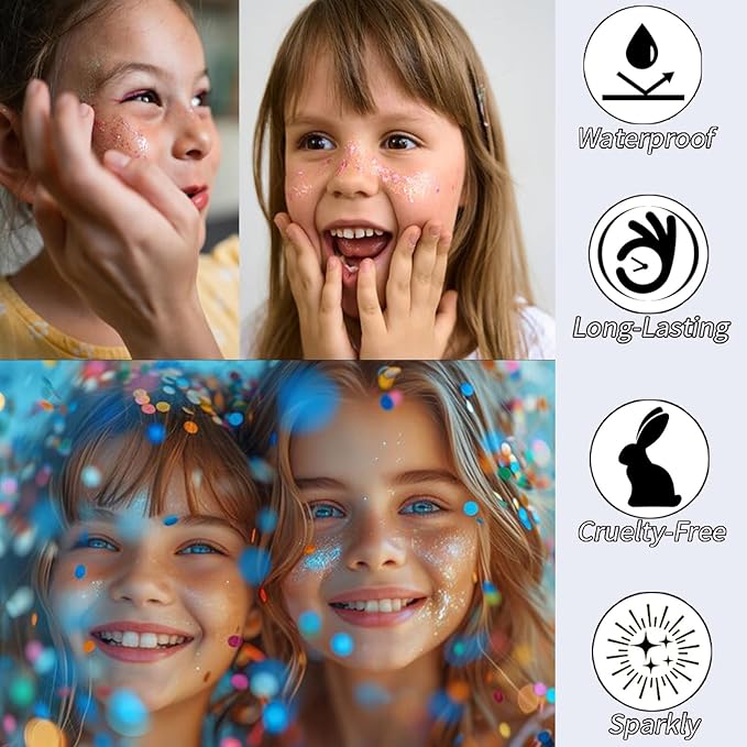 Blue Face Glitter Gel,4th of July Accessories, Independent Day Body Glitter Gel,Fourth of July Outfits for Women,Sparkling Hair Chunky Glitter Music Festival Rave Sequins,50ML