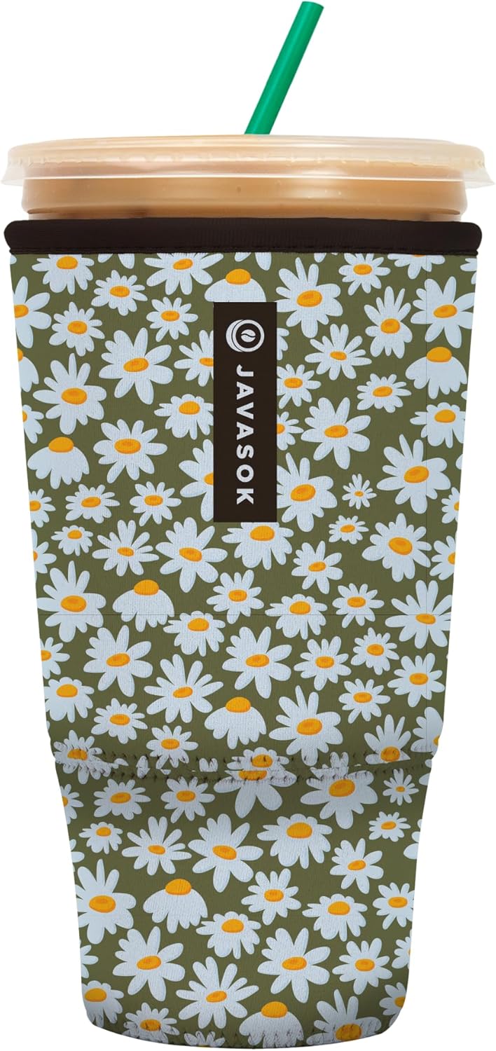 Sok It JavaSok Iced Coffee & Cold Soda Insulated Neoprene Cup Sleeve (Chamomile China, XXLarge: 44-48oz)