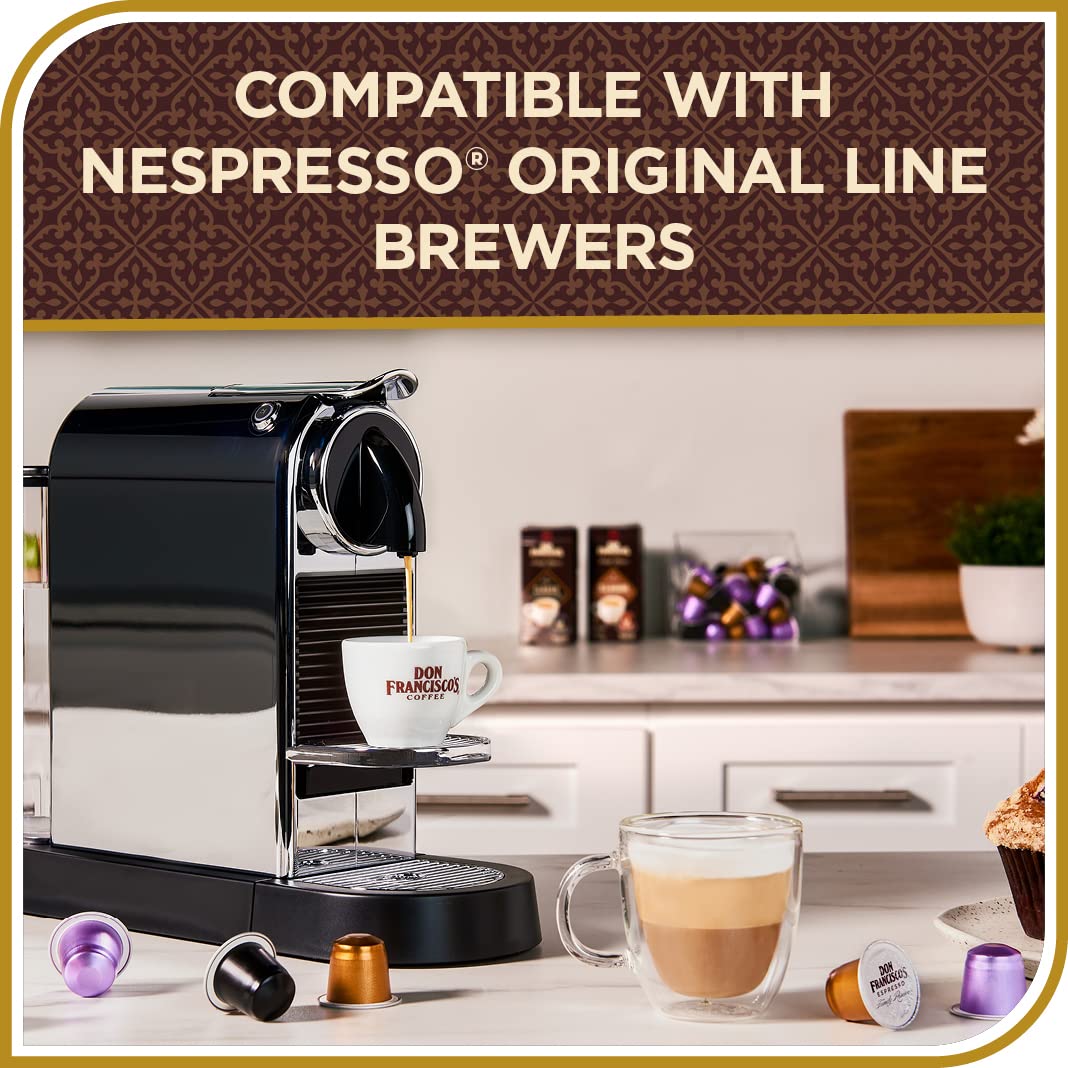 Don Francisco's Clasico Espresso Pods: 80 Recyclable Aluminum Capsules, Intensity 9 Dark Roast, Compatible with Nespresso Original Line Machines - Bold Cuban-Style with Spicy Chocolate Notes