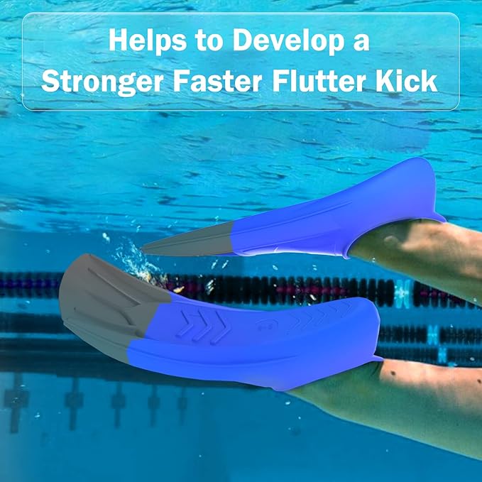 Gintenco Swim Fins, Kids Swim Training Fins for Lap Swimming, Travel Size Flippers with Mesh Bag, Silicone Swimming Fins for Kids Teens Adults Women Men