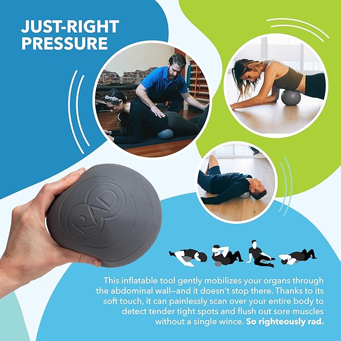 RAD Centre – Soft Yoga Deep Tissue Massage Ball – Myofascial Release Ball for Abdominal, Psoas, Neck & Stomach Massage – Trigger Point & Mobility Therapy