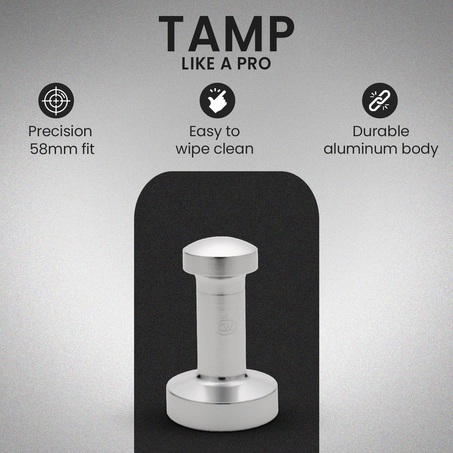Rattleware Premium Aluminum Espresso Tamper (58 mm) - Ideal for Baristas & Coffee Lovers - Sleek Material & Design - Ultimate Tamping Precision & Consistency