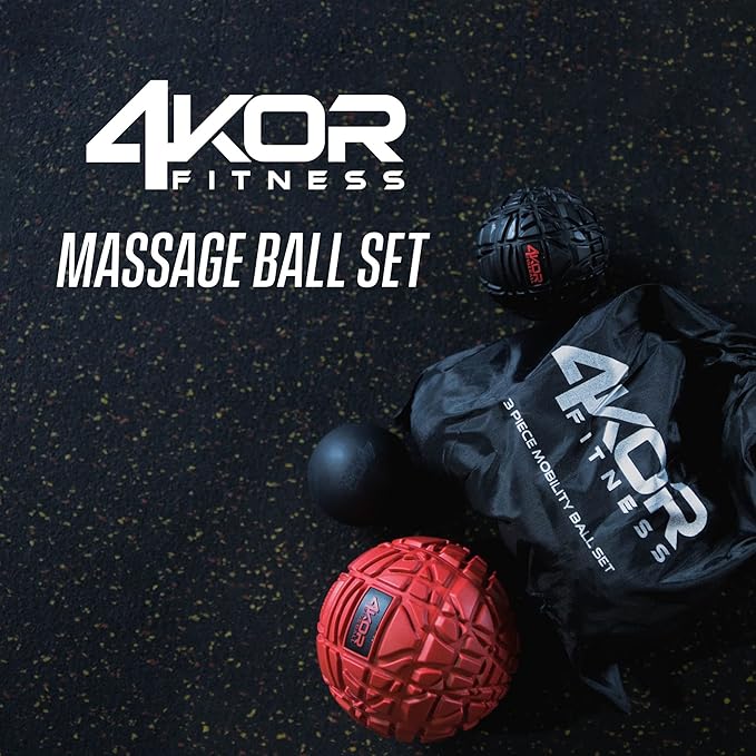 4KOR Massage Balls for Trigger Point Therapy - Myofascial Release Ball - Muscle Relief for Back, Neck, Shoulder, Foot Pain - Fitness Massage Balls for Mobility - Deep Tissue Release Ball