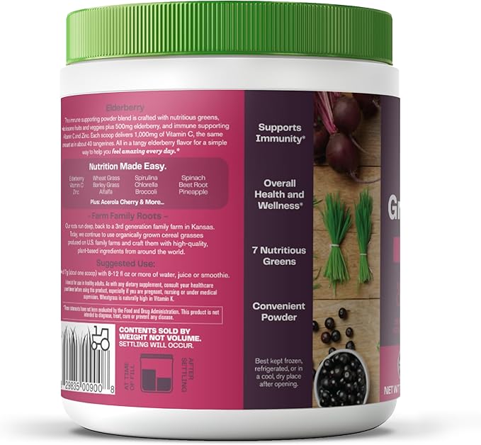 Amazing Grass Greens Blend Superfood for Immune Support: Super Greens Powder Smoothie Mix with Organic Spirulina, Chlorella, Beet Root Powder, Digestive Enzymes & Probiotics, Original, 30 Servings