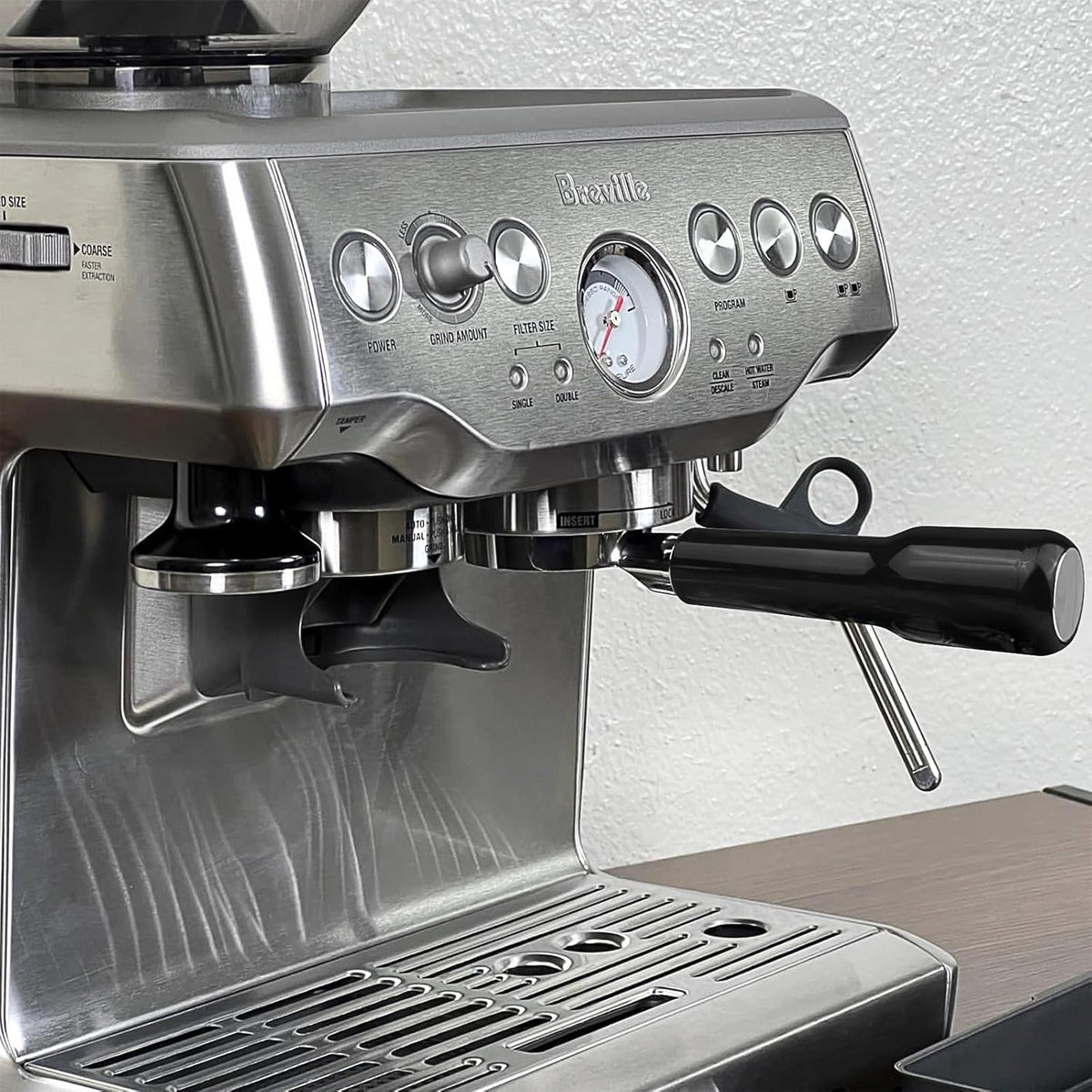 54mm Bottomless Portafilter Compatible with Breville Barista Express, BES870XL, BES870BSXL, BES878BSS, BES880BSS Espresso Machine (ABS Handle-Black)