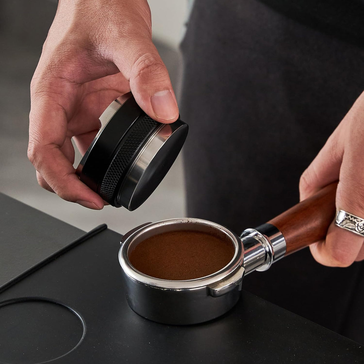 51mm Coffee Distributor and Tamper,Dual Head Coffee Leveler Fits for Delonghi 51mm Portafilter,Professional Espresso Hand Tamper.