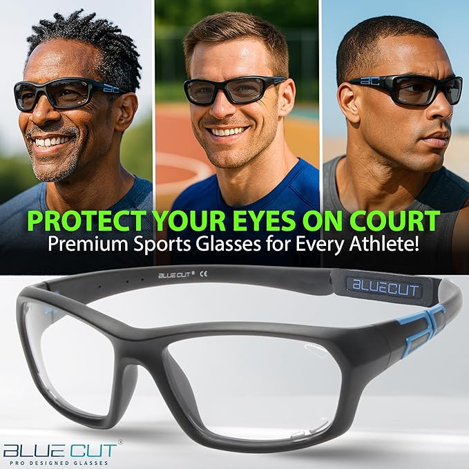 BLUE CUT Sports Protection Goggles, Photochromic Lenses Safety Glasses for Basketball, Pickleball Indoor Outdoor Sports