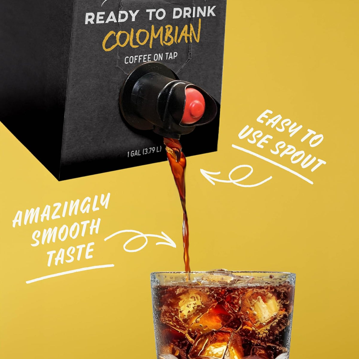 Java House Cold Brew Coffee on Tap (Pack of 2) – Premium 100% Arabica Medium Roast – Smooth Colombian Flavor with Chocolate & Caramel Notes – 1 Gallon Box (16 Servings) – Ready to Drink, No Brewing Required, Fridge-Friendly