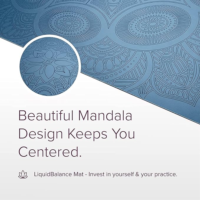 Clever Yoga Liquid Balance Thick Yoga Mat - Pro Exercise Yoga Mat with Non-Slip Surface for Home Gym, Earth-Friendly & Recyclable Pilates and Workout Pad Women & Men, 4.5 mm