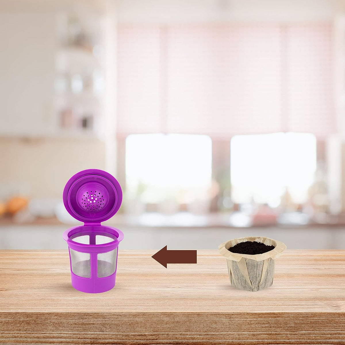 300 Paper Coffee Single-Use Filters, Brown, All-Natural & Unbleached for Keurig Brewers and Compatible with K-Cup Pods 1.0 & 2.0 Models, Disposable filters