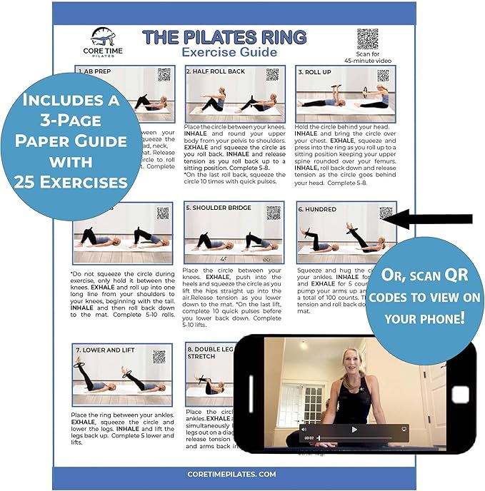 at Home Pilates Kit Featuring Ring, Ball, Band, and Workout Cards. Ultimate at Home Pilates Workout Set..