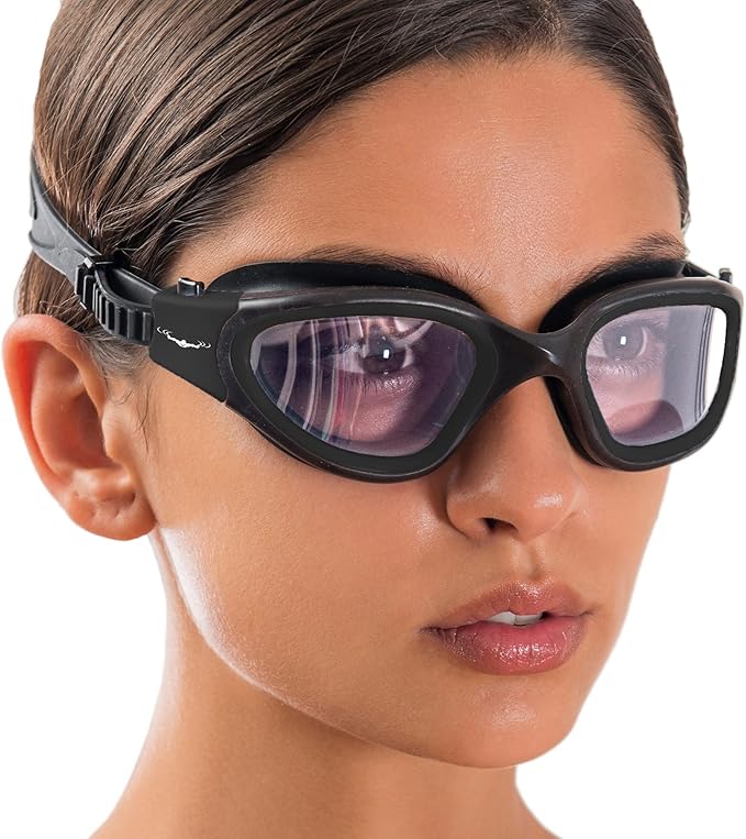 AqtivAqua Swimming Goggles, DX Wide View Swim Goggles for Adult Men Women, Anti Fog No Leaking