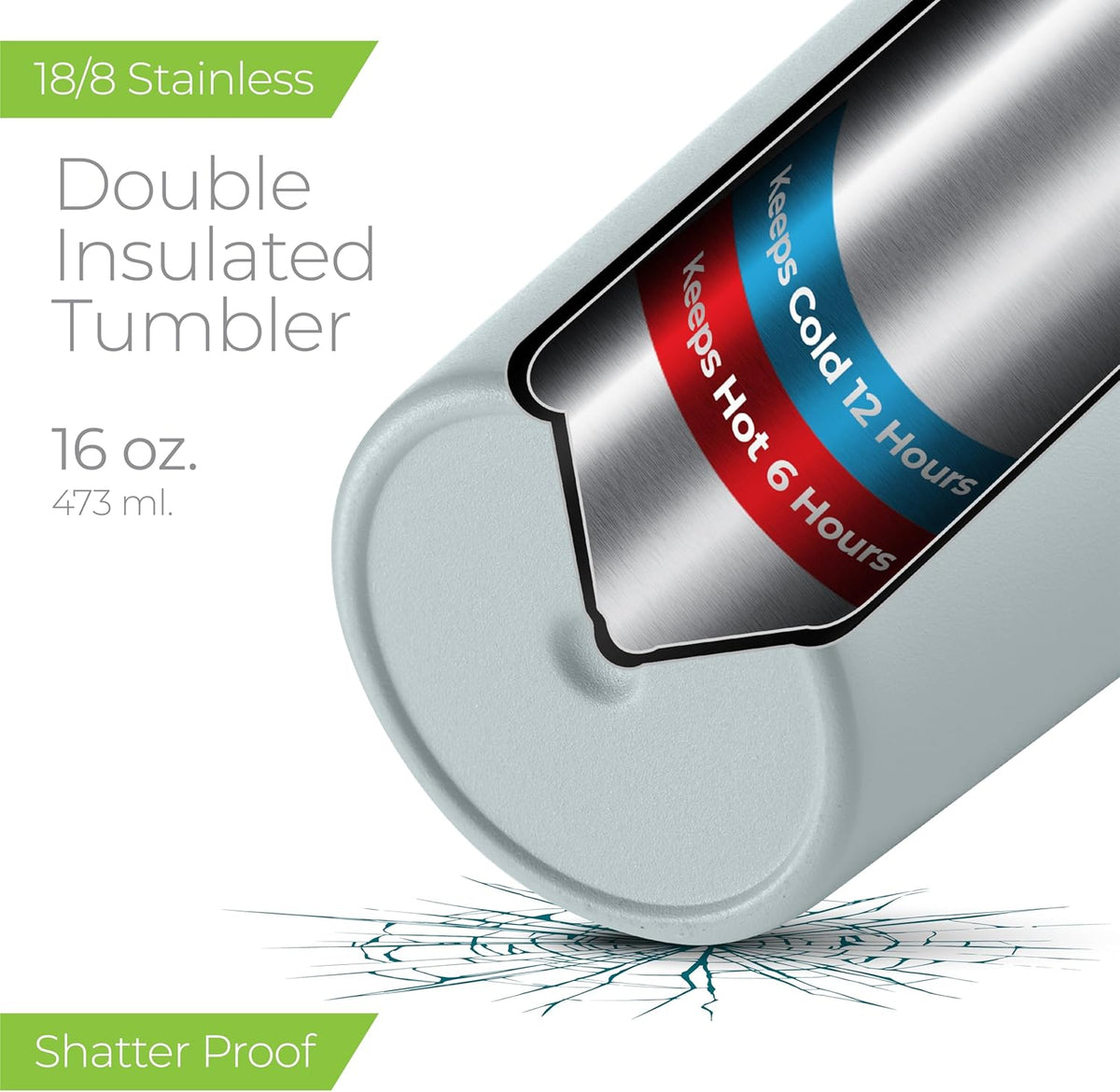 SIPX™ Triple-Insulated Tumblers - 16oz. Premium Modern Tumbler With Lid, insulated Cup Keeps Hot For 6 Hours, Stainless Steel Tumbler Made Of Sustainable Material, Coffee Travel Mug For Home & Office