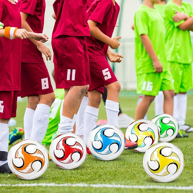 12 Pcs Soccer Balls Bulk Size 4 Soccer Balls with Pump Soft Football Outdoor Indoor for Sport Training Practice Game Gift for Youth Teen Adult
