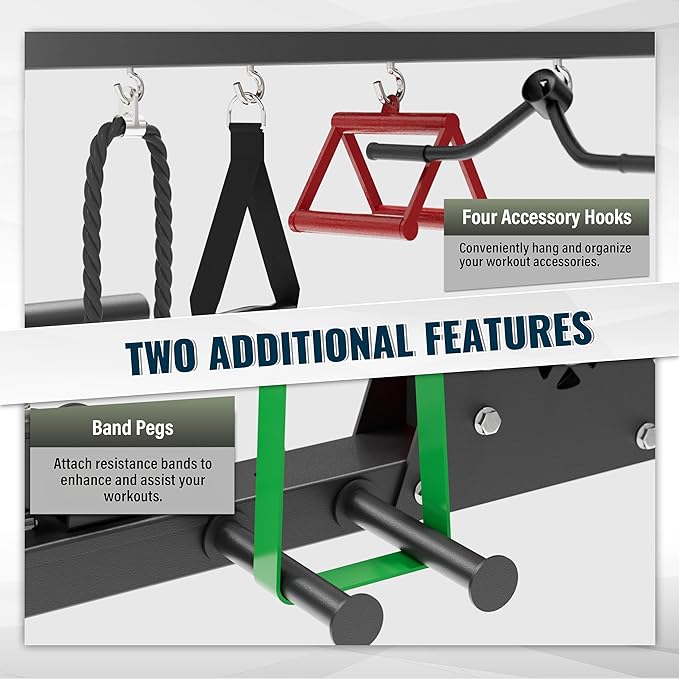 MAJOR FITNESS F22 Power Rack, 1600lbs All-in-One Squat Rack with Cable Crossover, Dual Pulley System, Heavy-Duty Steel Frame, Attachments & Storage for Home Gym Strength Training