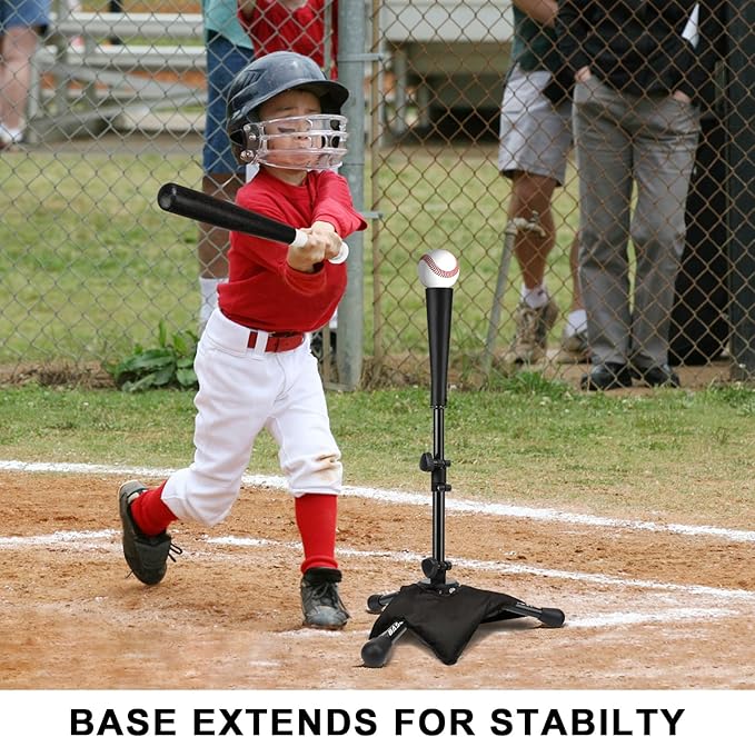 Baseball Tee for Kids,Youth Stand Set,Teeball Set,Youth Baseball,Softball Batting Tee Set,Easy Adjustable Height