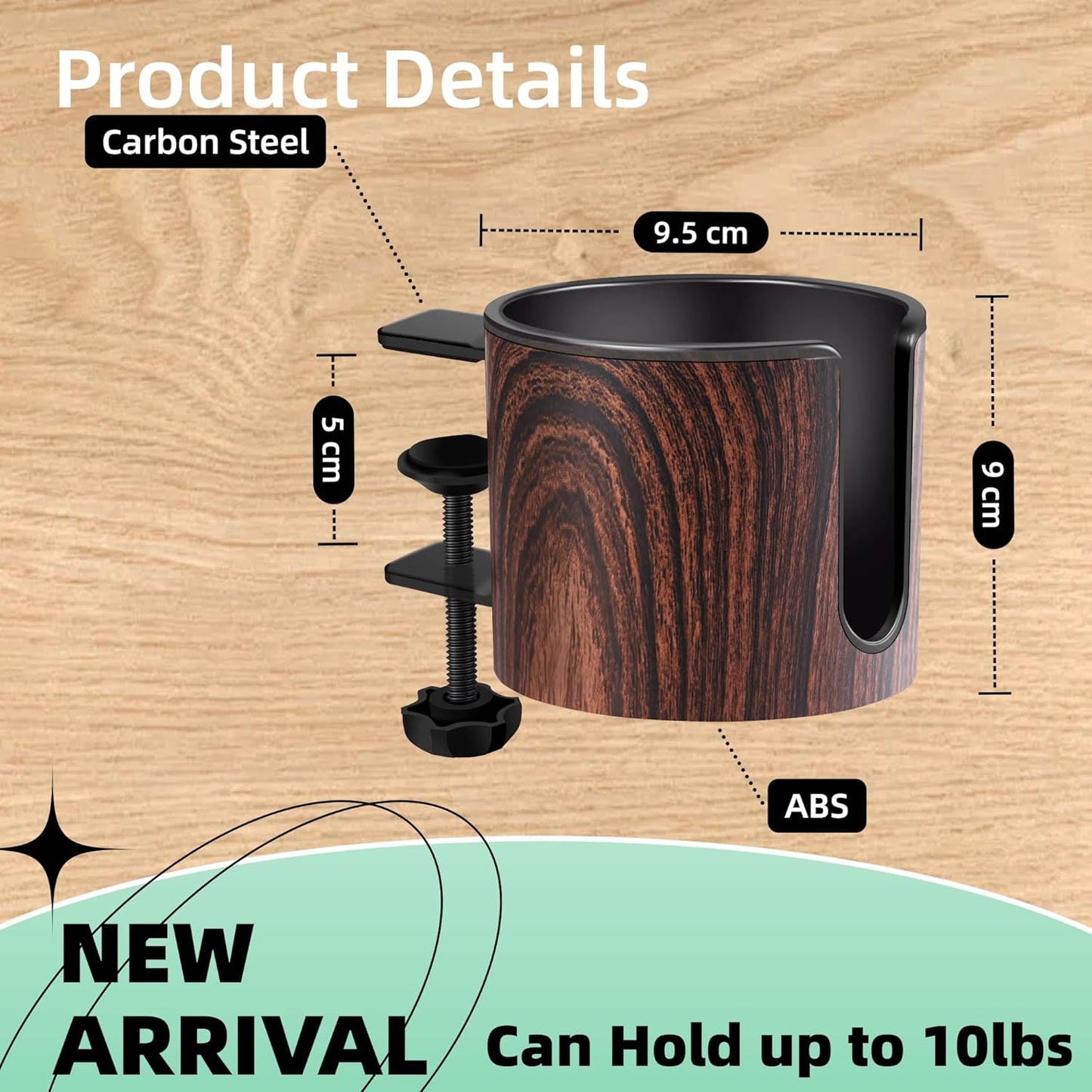 2pcs Cup Holder for Desk (2PCS Walnut Design)