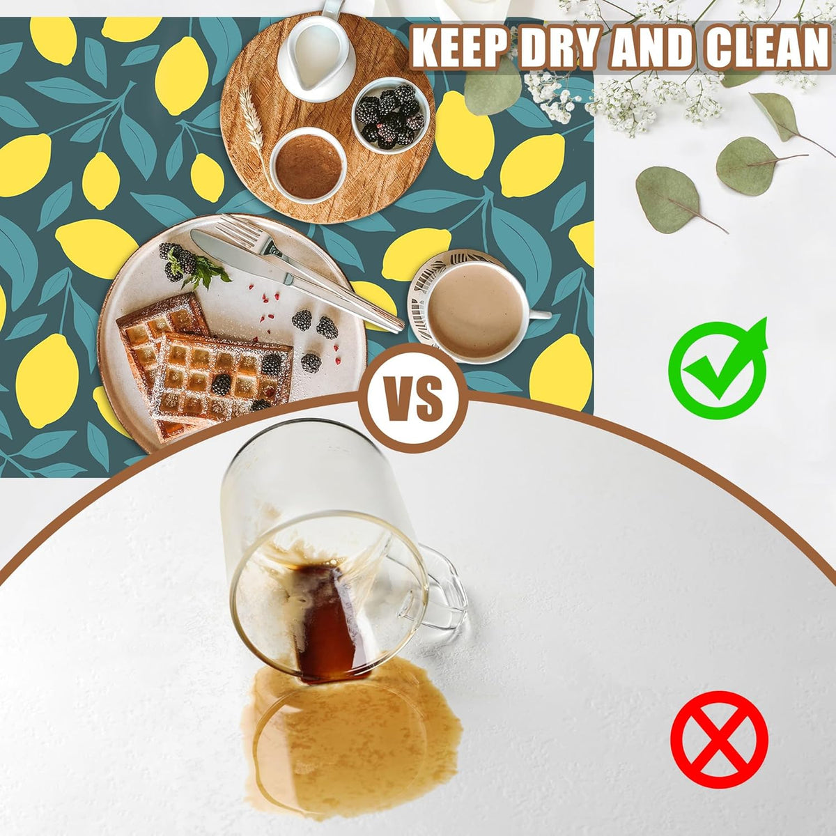 Yellow Lemon and Leaves Coffee Mat Absorbent Dish Drying Mat for Kitchen Counter Hide Stain Rubber Backed Coffee Bar Accessories Fit Under Espresso Machine Cafe Table 11.8 x 19.7 Inch