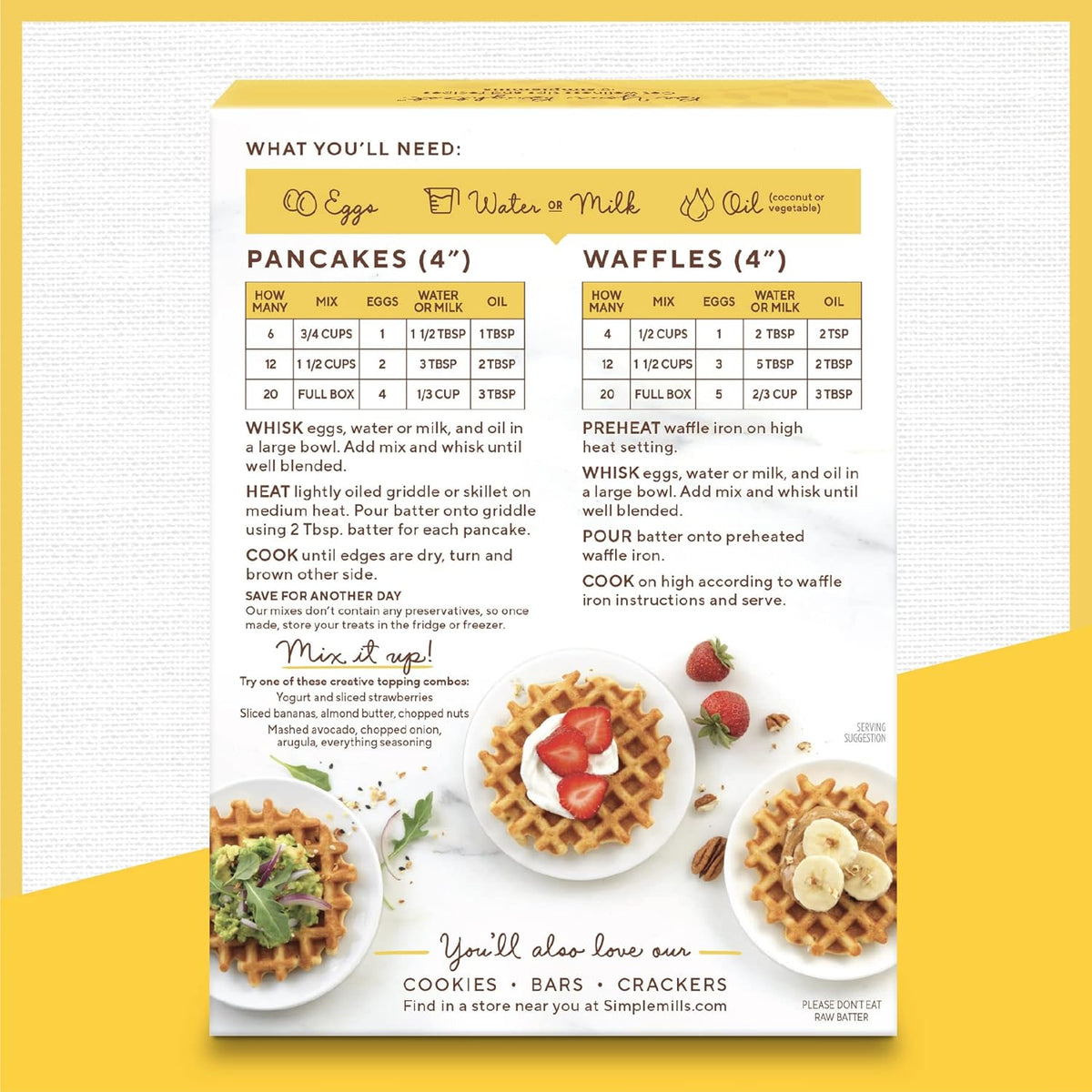 Simple Mills Almond Flour Pancake & Waffle Mix, Original - Gluten Free, Plant Based, Paleo Friendly, Breakfast 10.7 Ounce (Pack of 6)