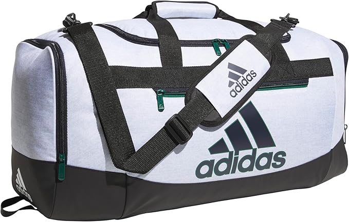 adidas Unisex Defender 4.0 Gym Duffel Bag for Men and Women, Jersey White/Legend Ink Blue/Black, Medium (66L)