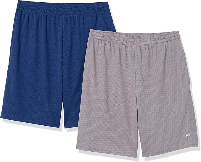 Amazon Essentials Men's Performance Tech Loose-Fit Shorts (Available in Big & Tall), Pack of 2