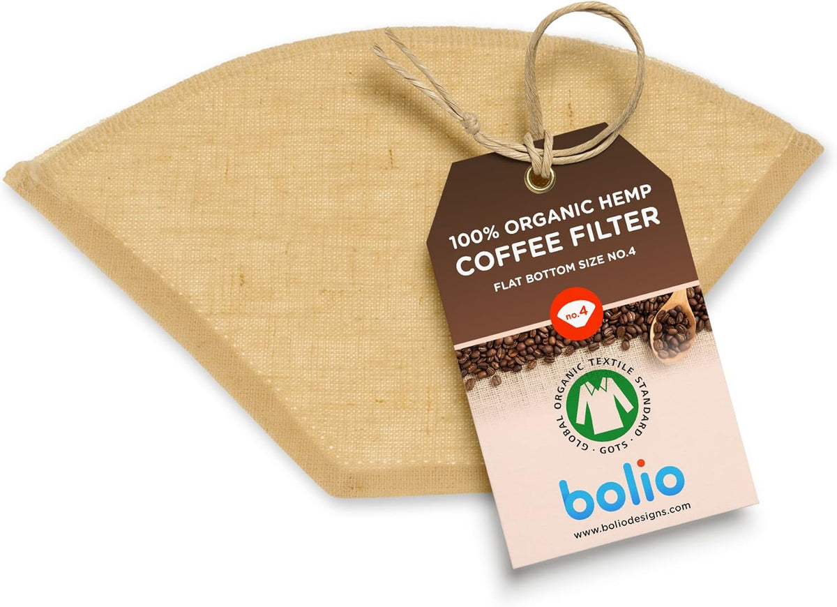 Organic Hemp Reusable Coffee Filter (1, No.4 Flat)
