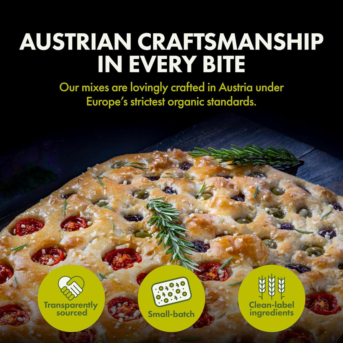 Let’s Bake Bread Organic Focaccia Baking Mix - Soft, Flavorful Italian Bread at Home - USDA Organic, Non-GMO, No Additives, Easy Home Baking, Golden Crust, Fluffy Texture - 17.64 oz (1 Pack)
