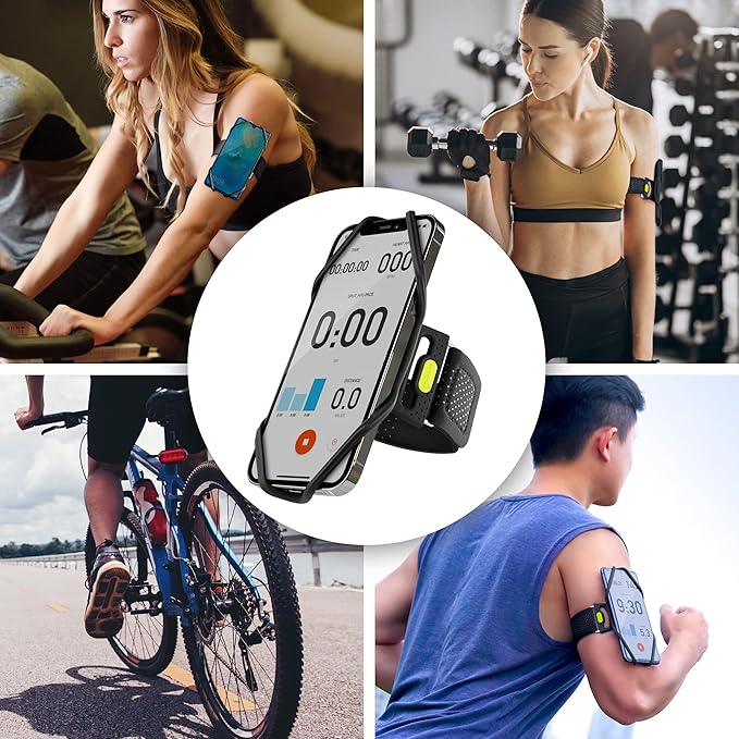 BONE Run Tie 2, Running Phone Holder, Skin-Friendly Silicone Sport Armband with Dual Layer Design for Heat-Dissipation, Workout Phone Carrier for Most Smartphone (S Arm Size/7.9-9.8 inches)